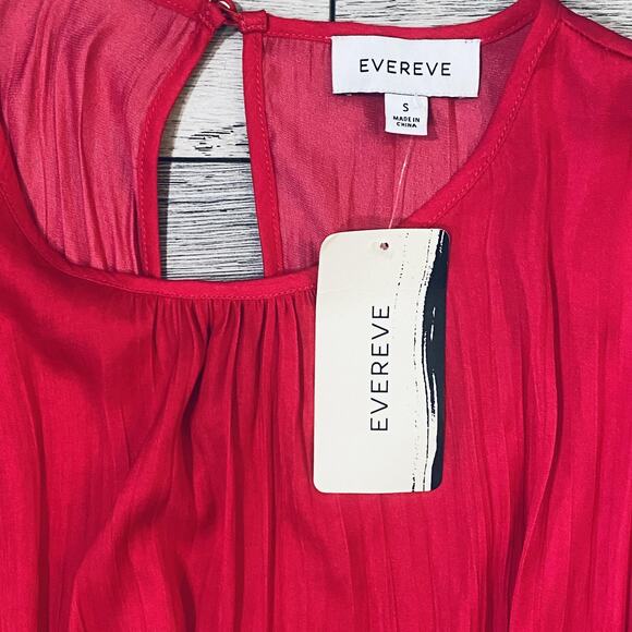 Evereve Hailey Mini Dress Womens Small Fuchsia Pink Long Sleeve Ruffle NWT fairy - Picture 2 of 6